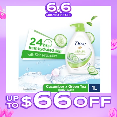 DOVE - Go Fresh Cucumber + Green Tea Hydration Body Wash 1L