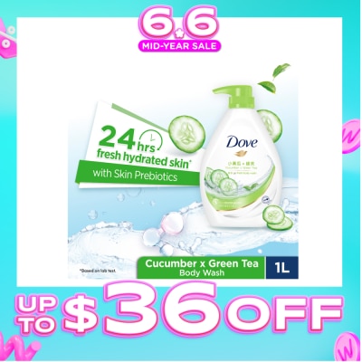 DOVE - Go Fresh Cucumber + Green Tea Hydration Body Wash 1L