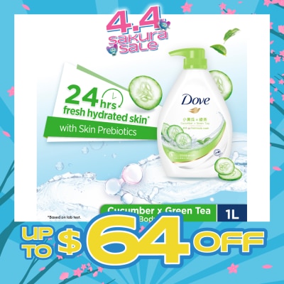 DOVE - Dove Go Fresh Cucumber + Green Tea Hydration Body Wash 1L