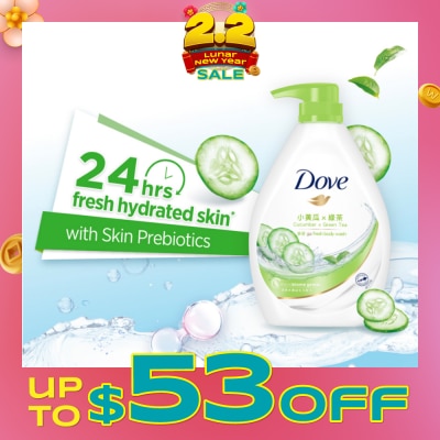 DOVE Dove Go Fresh Cucumber + Green Tea Hydration Body Wash 1L