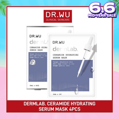 DR. WU Dermlab Ceramide Hydrating Serum Mask (Suitable for Sensitive Skin + Deeply Moisturises) 4s