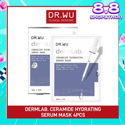 DR. WU Dermlab Ceramide Hydrating Serum Mask (Suitable for Sensitive Skin + Deeply Moisturises) 4s