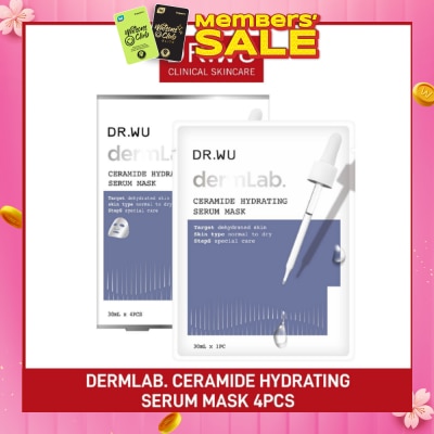 DR. WU Dermlab Ceramide Hydrating Serum Mask (Suitable for Sensitive Skin + Deeply Moisturises) 4s