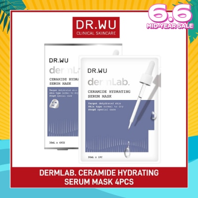 DR. WU Dermlab Ceramide Hydrating Serum Mask (Suitable for Sensitive Skin + Deeply Moisturises) 4s