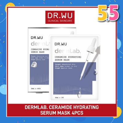 DR. WU Dermlab Ceramide Hydrating Serum Mask (Suitable for Sensitive Skin + Deeply Moisturises) 4s