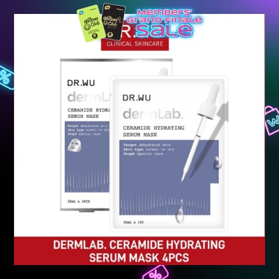 DR. WU Dermlab Ceramide Hydrating Serum Mask (Suitable for Sensitive Skin + Deeply Moisturises) 4s