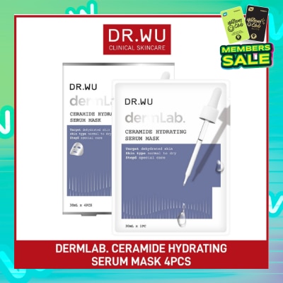 DR. WU Dermlab Ceramide Hydrating Serum Mask (Suitable for Sensitive Skin + Deeply Moisturises) 4s