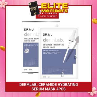 DR. WU Dermlab Ceramide Hydrating Serum Mask (Suitable for Sensitive Skin + Deeply Moisturises) 4s