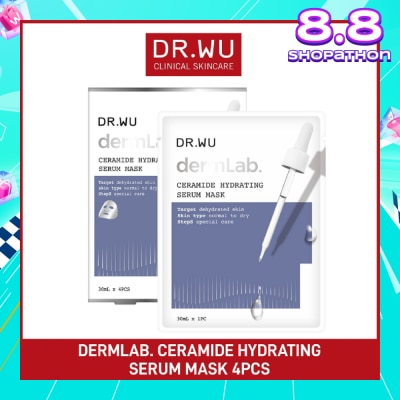 DR. WU Dermlab Ceramide Hydrating Serum Mask (Suitable for Sensitive Skin + Deeply Moisturises) 4s
