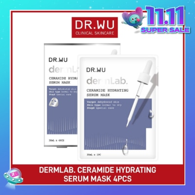 DR. WU Dermlab Ceramide Hydrating Serum Mask (Suitable for Sensitive Skin + Deeply Moisturises) 4s