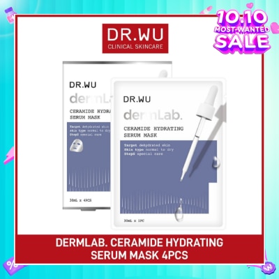 DR. WU Dermlab Ceramide Hydrating Serum Mask (Suitable for Sensitive Skin + Deeply Moisturises) 4s