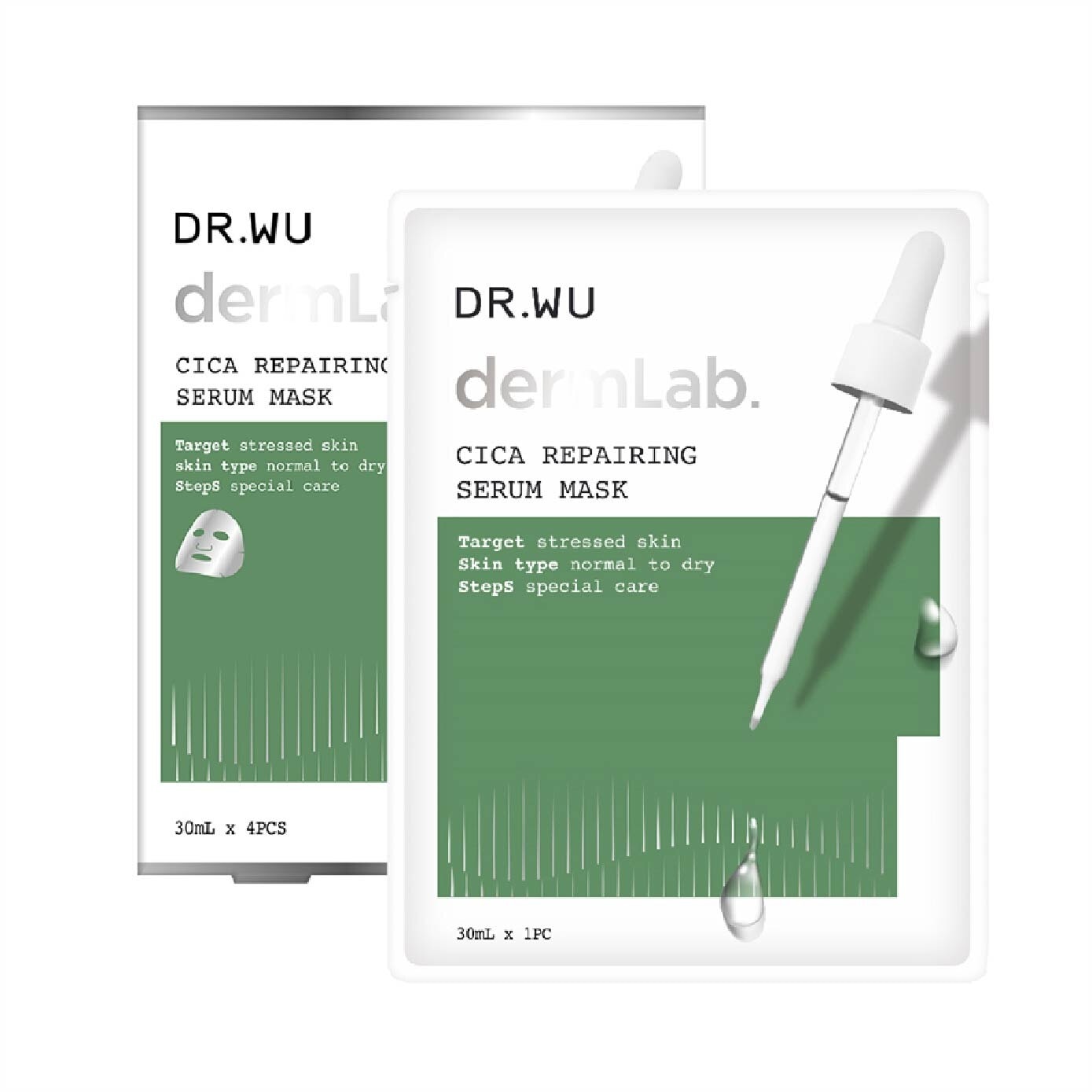 Dermlab Cica Repairing Serum Mask (Suitable for Sensitive Skin + Deeply Soothes & Calms Skin) 4s