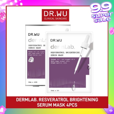 DR. WU Dermlab Resveratrol Brightening Serum Mask (For More Supple + Elastic + Firm + Bright Skin) 4s