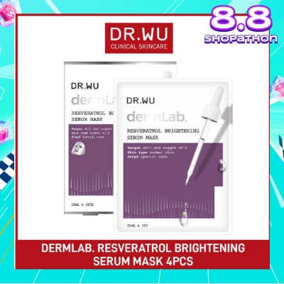 DR. WU Dermlab Resveratrol Brightening Serum Mask (For More Supple + Elastic + Firm + Bright Skin) 4s