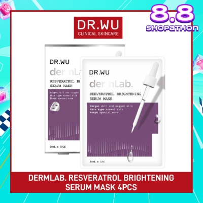 DR. WU Dermlab Resveratrol Brightening Serum Mask (For More Supple + Elastic + Firm + Bright Skin) 4s