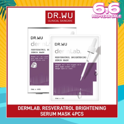 DR. WU Dermlab Resveratrol Brightening Serum Mask (For More Supple + Elastic + Firm + Bright Skin) 4s