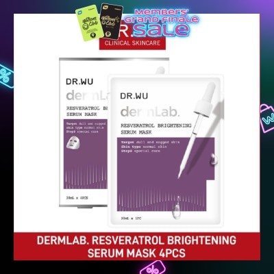 DR. WU Dermlab Resveratrol Brightening Serum Mask (For More Supple + Elastic + Firm + Bright Skin) 4s