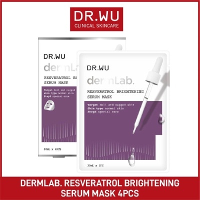 DR. WU Dermlab Resveratrol Brightening Serum Mask (For More Supple + Elastic + Firm + Bright Skin) 4s