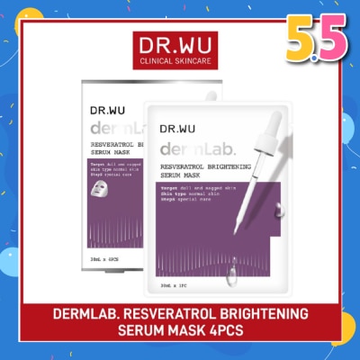 DR. WU Dermlab Resveratrol Brightening Serum Mask (For More Supple + Elastic + Firm + Bright Skin) 4s