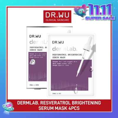 DR. WU Dermlab Resveratrol Brightening Serum Mask (For More Supple + Elastic + Firm + Bright Skin) 4s