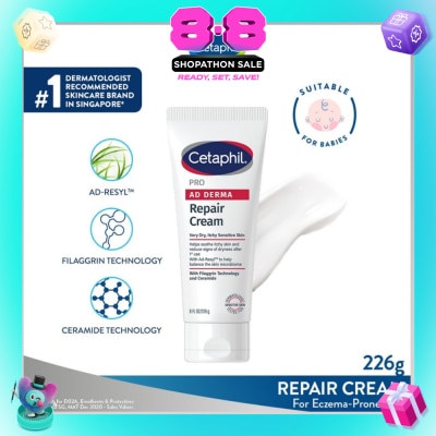 CETAPHIL - PRO AD Derma Repair Cream (For Dry + Itchy Sensitive Skin) 227g