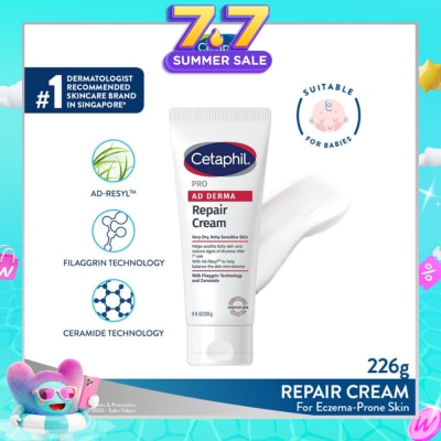CETAPHIL - PRO AD Derma Repair Cream (For Dry + Itchy Sensitive Skin) 227g