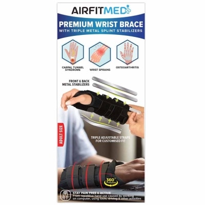 AIRFIT MEDI Premium Wrist Brace With Triple Metal Splint Stabilizer (Adult Size) 1s