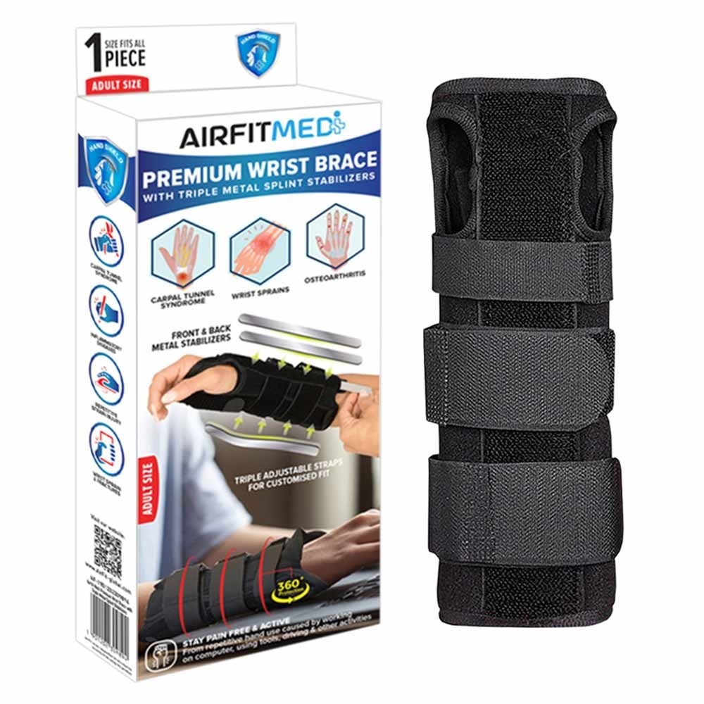 Premium Wrist Brace With Triple Metal Splint Stabilizer (Adult Size) 1s