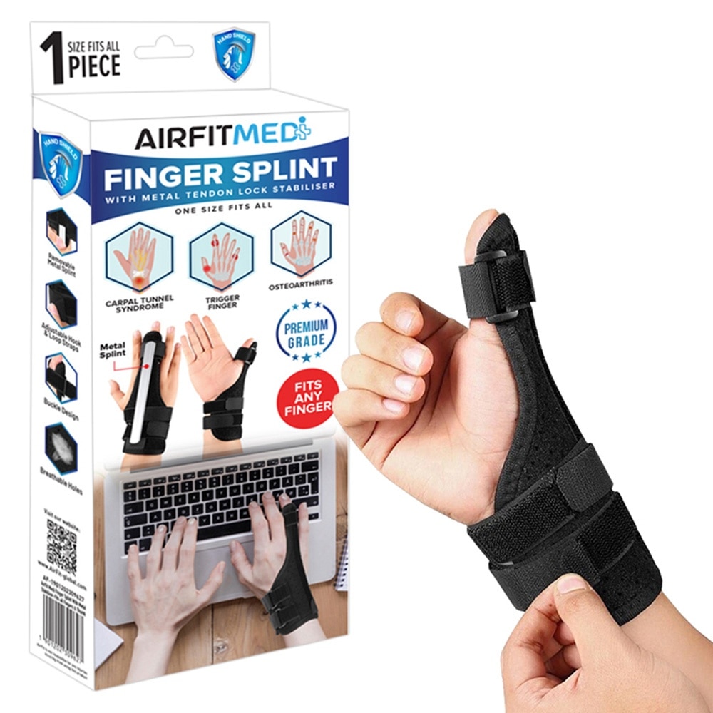 Finger Splint With Metal Tendon Lock Stabiliser 1s
