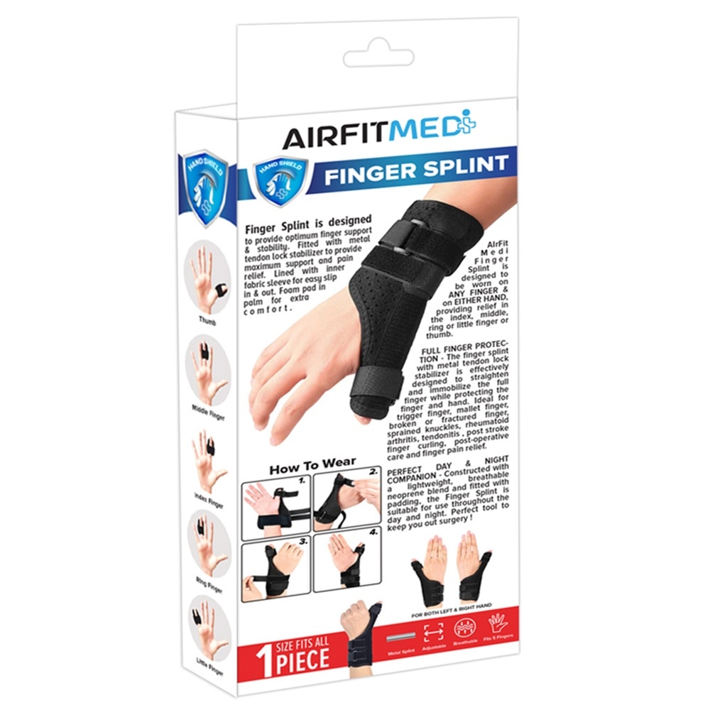 Finger Splint With Metal Tendon Lock Stabiliser 1s