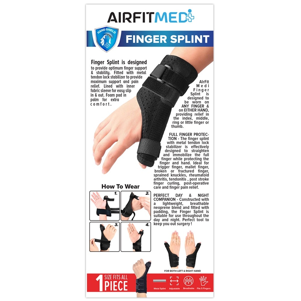 Finger Splint With Metal Tendon Lock Stabiliser 1s