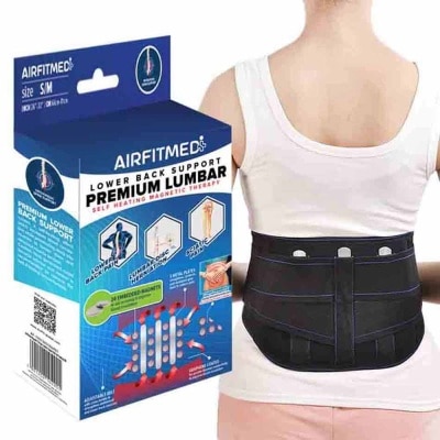 AIRFIT MEDI Self Heating Magnetic Therapy Lower Back Support Premium Lumbar S/M 1s