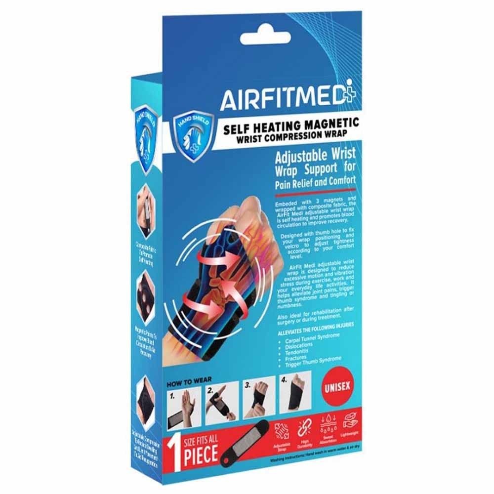Self Heating Magnetic Wrist Compression Wrap 1s