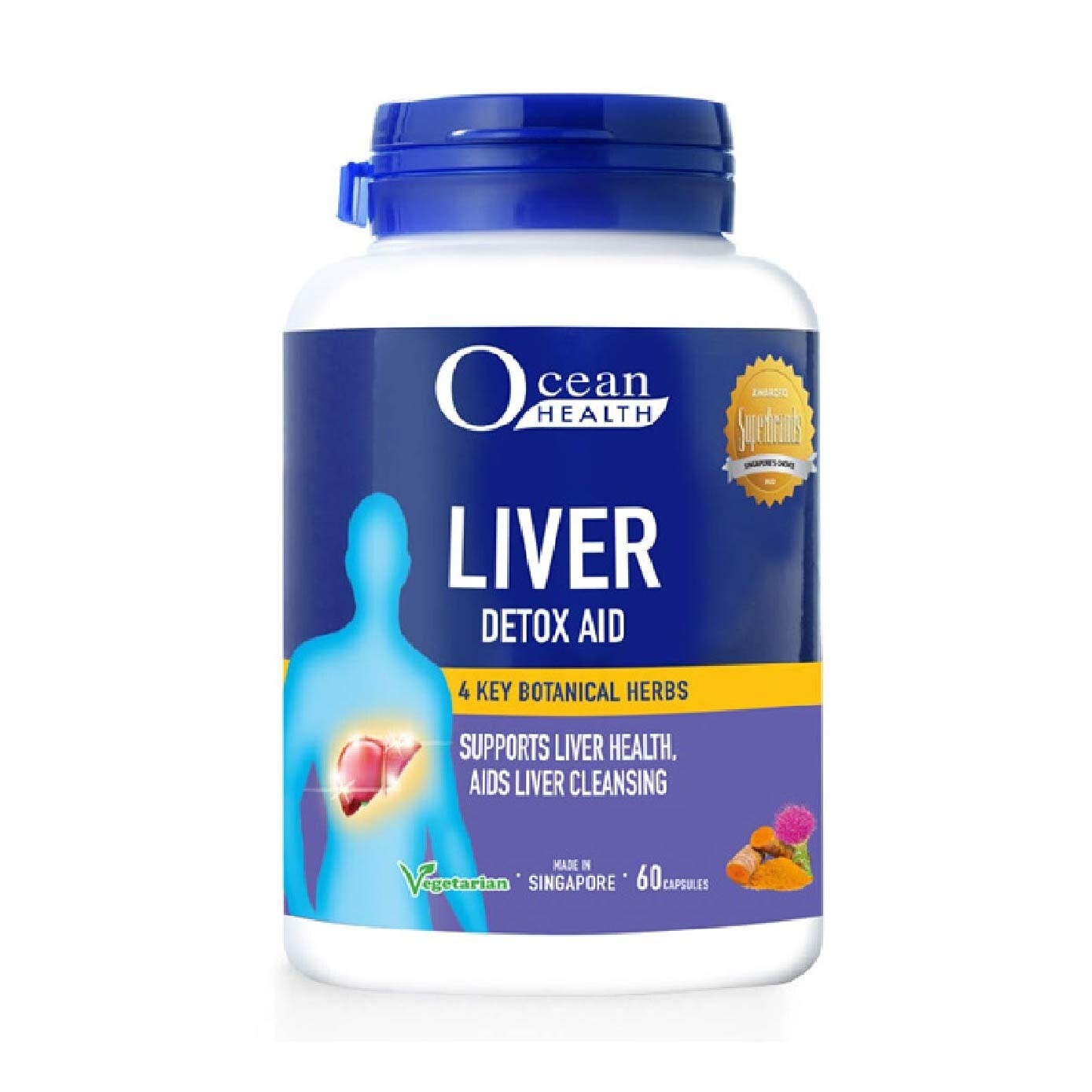 Ocean Health Liver Detox Aid <BR>Supports Liver Health, Aids Liver Cleansing 60 Cap