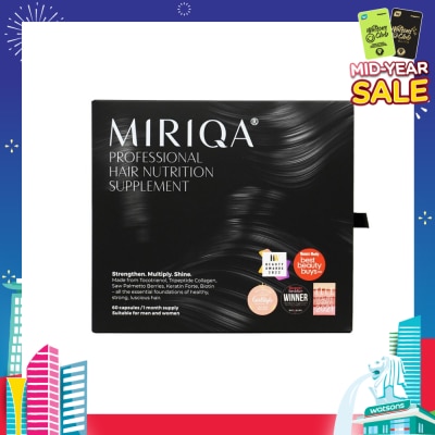 MIRIQA HAIR Professional Hair Nutrition Supplement Capsule (For Healthy + Strong + Lusicious Hair) 60s