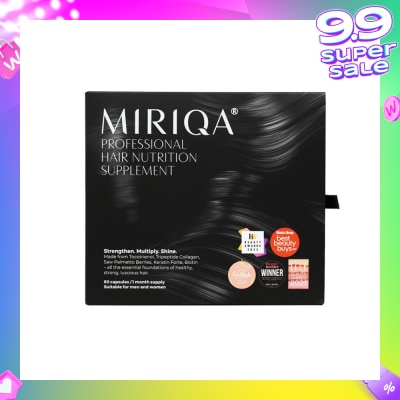 MIRIQA HAIR Professional Hair Nutrition Supplement Capsule (For Healthy + Strong + Lusicious Hair) 60s