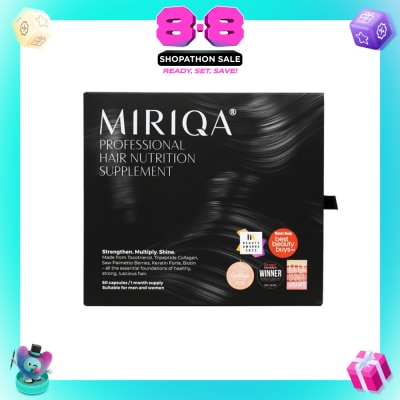 MIRIQA HAIR - Professional Hair Nutrition Supplement Capsule (For Healthy + Strong + Lusicious Hair) 60s