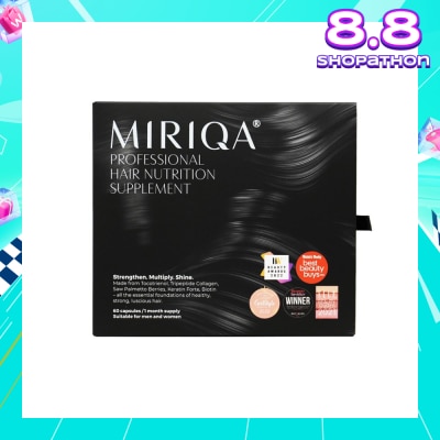 MIRIQA HAIR Professional Hair Nutrition Supplement Capsule (For Healthy + Strong + Lusicious Hair) 60s