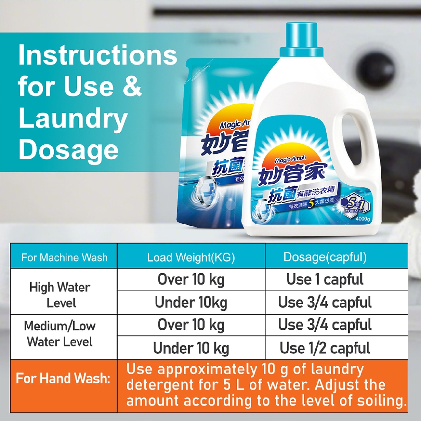 Enzyme Laundry Detergent Antibacterial 4000g image
