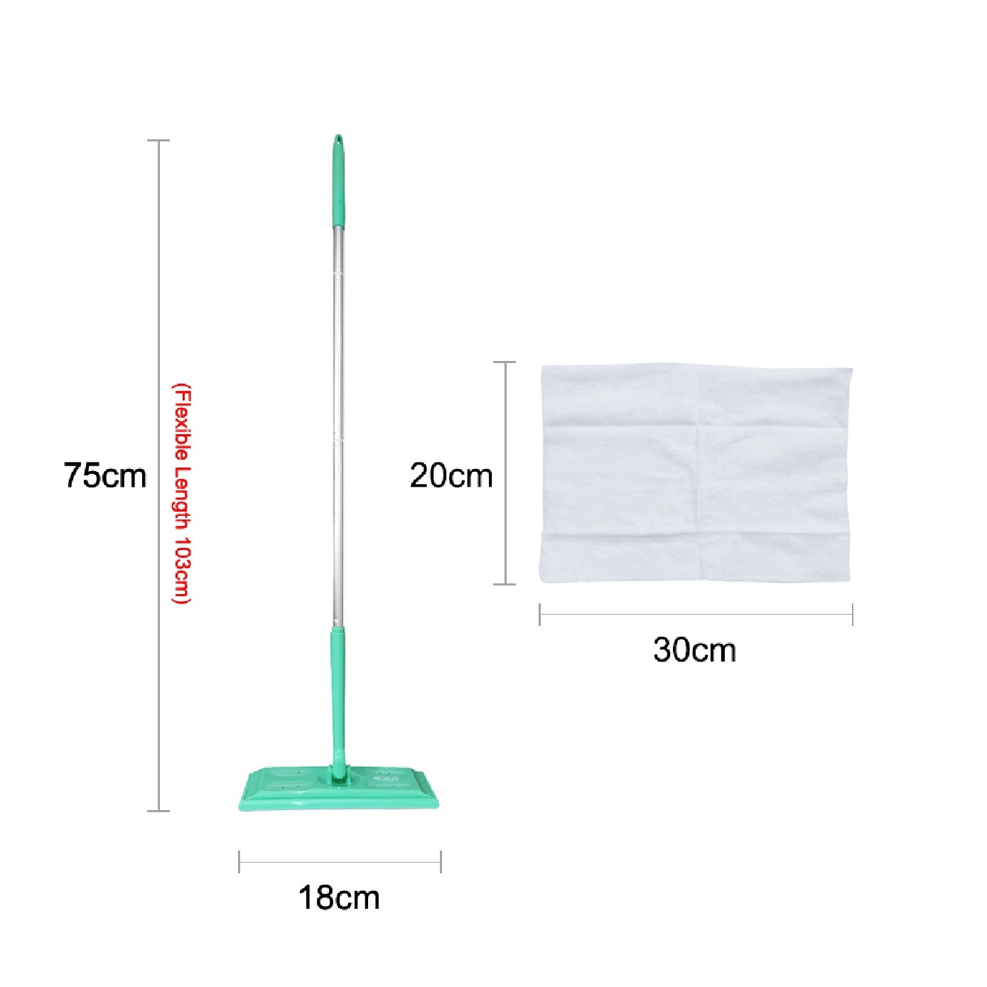 Dust Removal Flat Mop Set with Refill Sheets 10s image