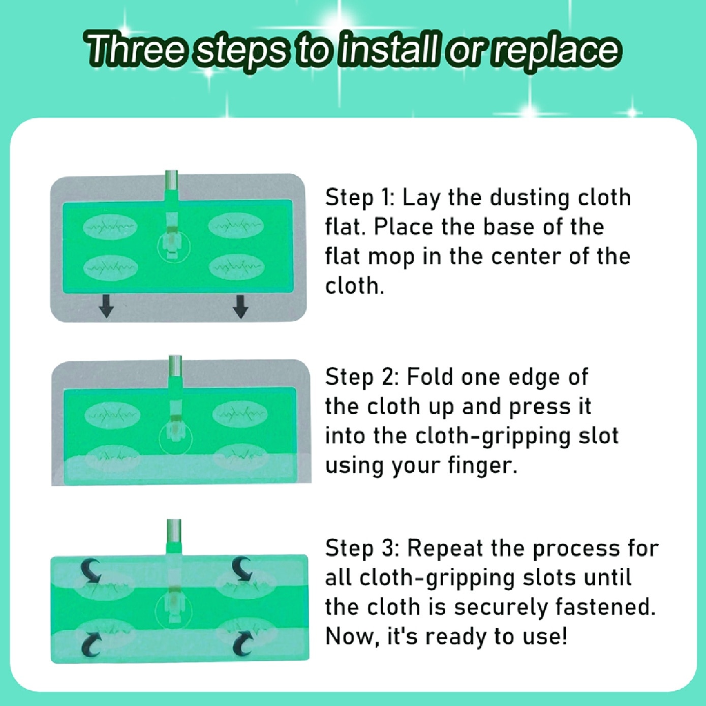 Dust Removal Flat Mop Set with Refill Sheets 10s image