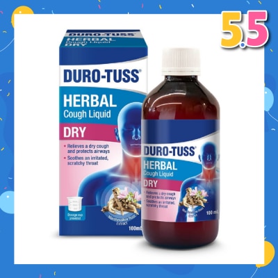 DURO-TUSS Herbal Dry Cough Liquid (Helps To Relieve A Dry Cough And Protects Airways) 100ml