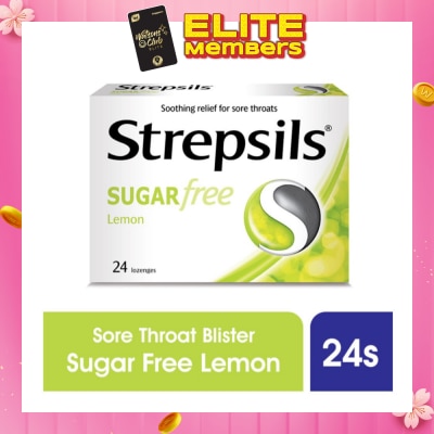 STREPSILS Lozenges Soothing Relief for Sore Throat Sugar Free Lemon 24s