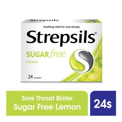 STREPSILS Lozenges Soothing Relief for Sore Throat Sugar Free Lemon 24s