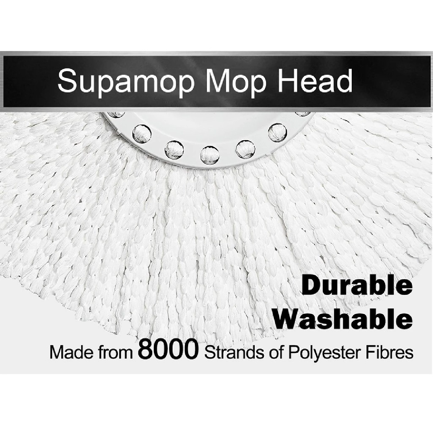 P600 Premium Black Spin Mop Set (Spin bucket, Hand Press Handle, 3 Standard Mop Heads, Warranty Card) 1s
