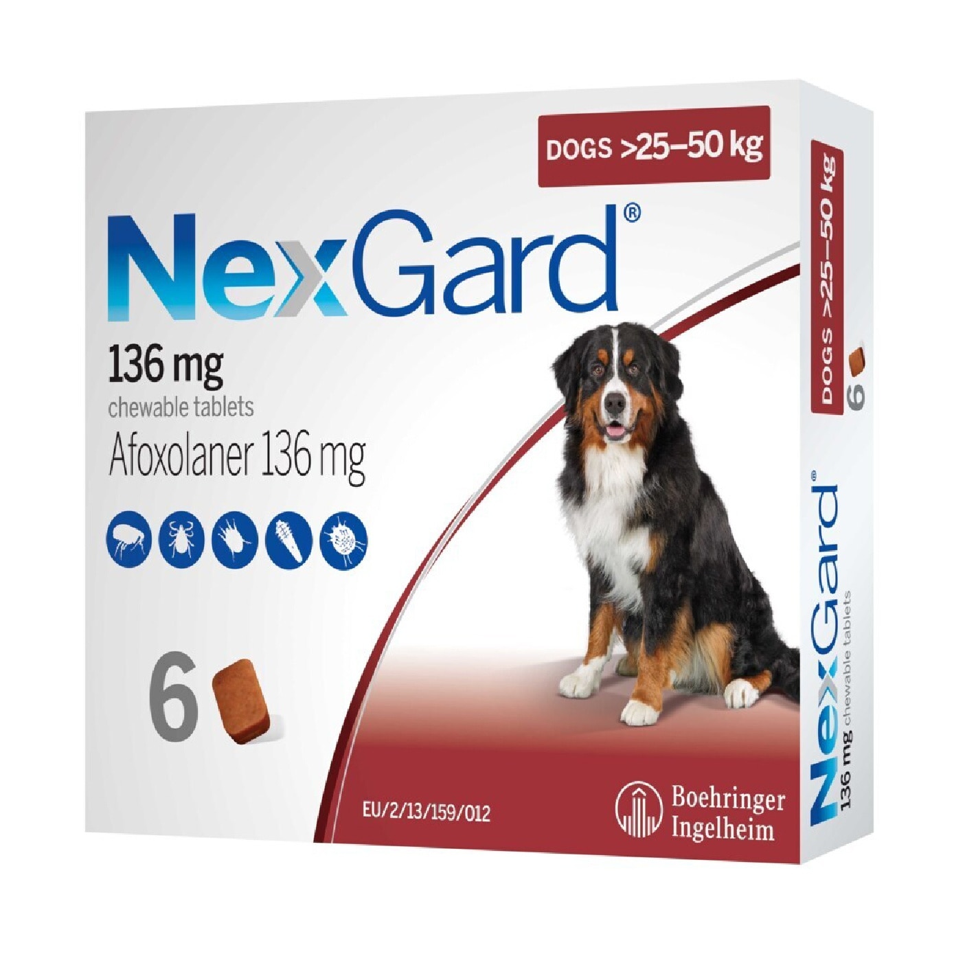 Flea & Tick Treatment for Dogs (Extra Large Dogs, 25-50kg) Flavour Chew Tablet 6s
