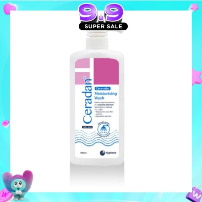 CERADAN - Moisturising Wash (Gentle, Lathering, Soap Free For Eczema Prone, Dry & Sensitive Skin) 500ml image
