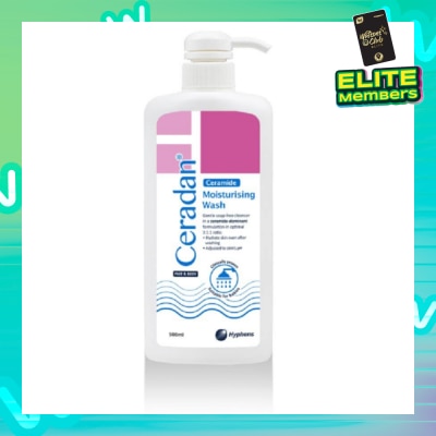 CERADAN Moisturising Wash (Gentle, Lathering, Soap Free For Eczema Prone, Dry & Sensitive Skin) 500ml
