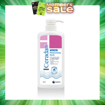 CERADAN - Moisturising Wash (Gentle, Lathering, Soap Free For Eczema Prone, Dry & Sensitive Skin) 500ml