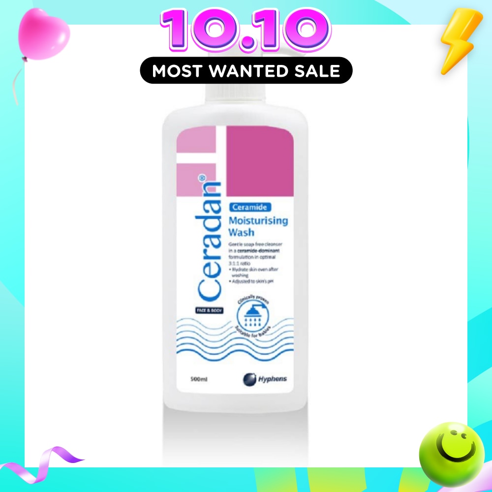 Moisturising Wash (Gentle, Lathering, Soap Free For Eczema Prone, Dry & Sensitive Skin) 500ml image